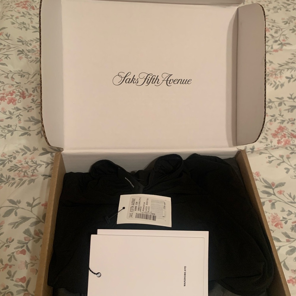 Saks Fifth Avenue WARDROBE.NYC Elegant Black Long Sleeve Bodysuit - Picture 8 of 8